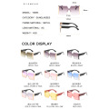 one piece big  square 2020 new arrivals ocean color retro fashion shades custom designer luxury metal sunglasses women 16084